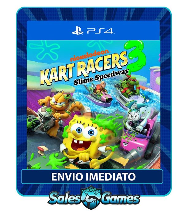 Nickelodeon Kart Racers 3: Slime Speedway - PS4 - Edição Padrão - Primária - Mídia Digital