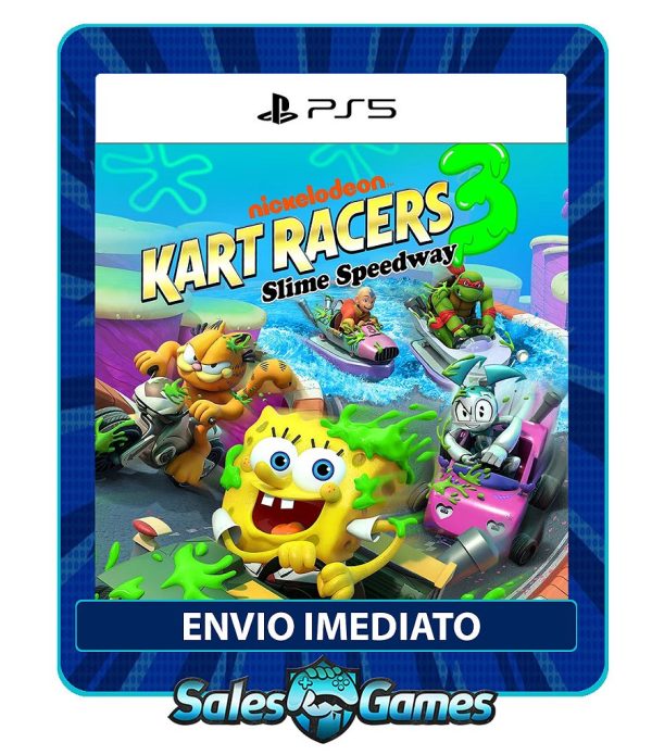 Nickelodeon Kart Racers 3: Slime Speedway - PS5 - Edição Padrão - Primária - Mídia Digital