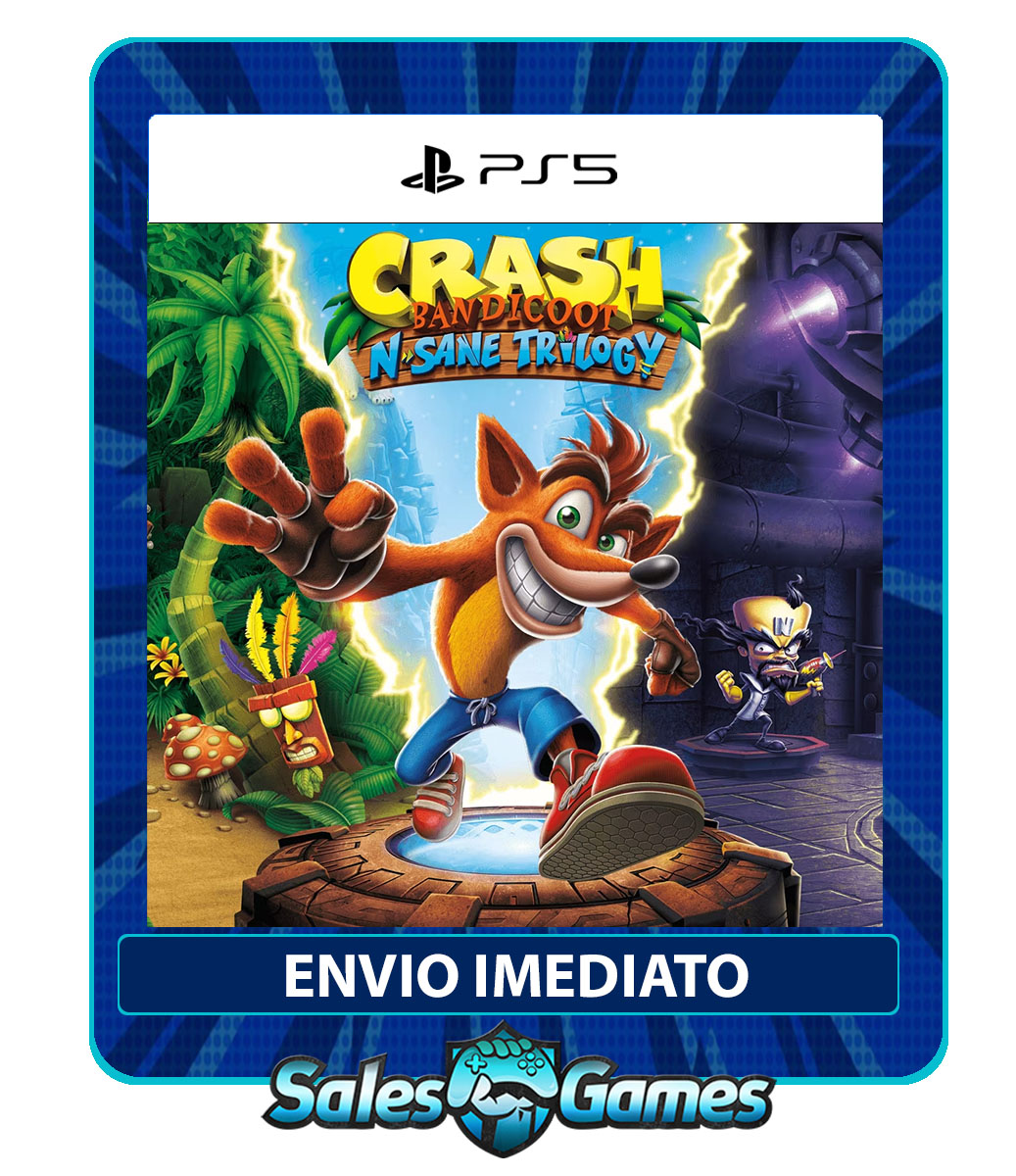 Crash Bandicoot N. Sane Trilogy - PS5 - Edição Padrão - Primária - Mídia Digital.