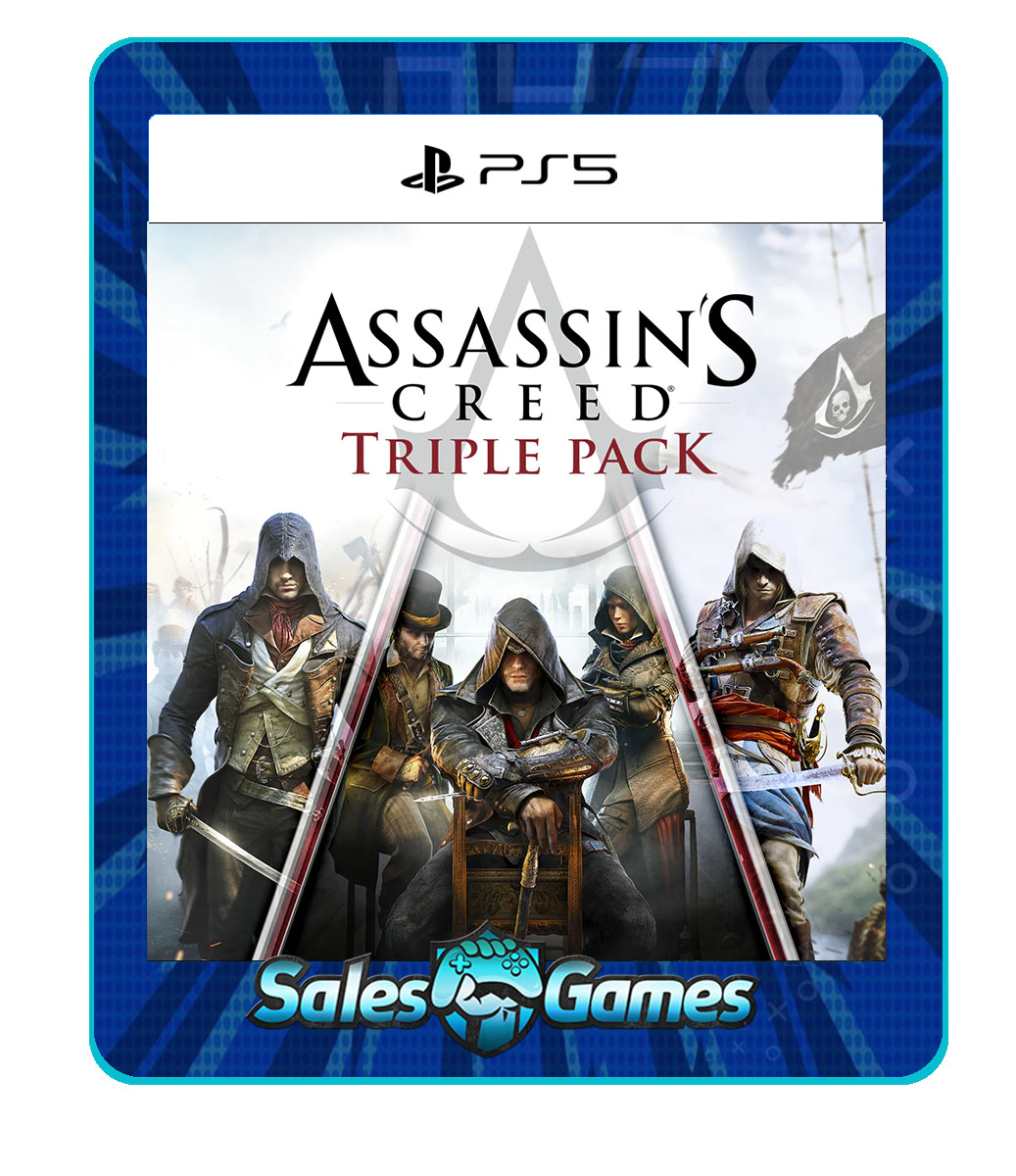 Assassin's Creed Triple Pack - PS5 - Edição Padrão - Primária - Mídia Digital.